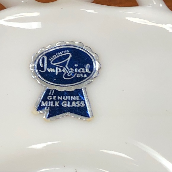 Vintage Imperial Glass Original Milk Glass Bowl Lace Edging 1950’s Excellence - Picture 6 of 12